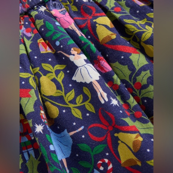 Mini Boden Printed Pull-On Twirly Skirt in Starboard Blue Nutcracker - Picture 2 of 11